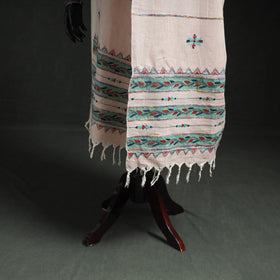 Kantha Hand Embroidered Khes Handwoven Cotton Dupatta 04