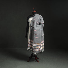 Kantha Hand Embroidered Khes Handwoven Cotton Dupatta 05