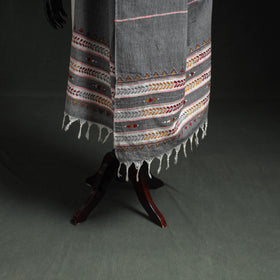 Kantha Hand Embroidered Khes Handwoven Cotton Dupatta 05