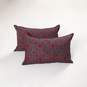 Multicolor - ajrakh hand block print pillow covers (set