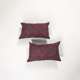 Multicolor - ajrakh hand block print pillow covers (set