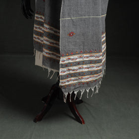 Kantha Hand Embroidered Khes Handwoven Cotton Dupatta 06