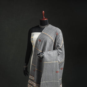 Kantha Hand Embroidered Khes Handwoven Cotton Dupatta 06
