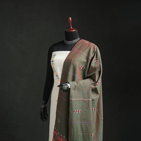 Kantha Hand Embroidered Khes Handwoven Cotton Dupatta 07