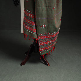 Kantha Hand Embroidered Khes Handwoven Cotton Dupatta 07