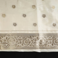 White - 3pc Weave Silk Paithani Dress Material 03