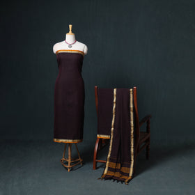 Dharwad Mercerised Cotton Plain Thread Border Unstitched Dress Material: Kurta, Bottom & Dupatta 26