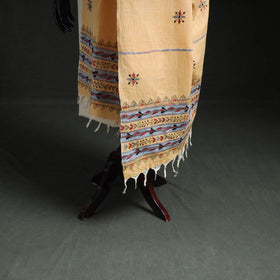 Kantha Hand Embroidered Khes Handwoven Cotton Dupatta 08
