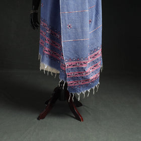 Kantha Hand Embroidered Khes Handwoven Cotton Dupatta 09