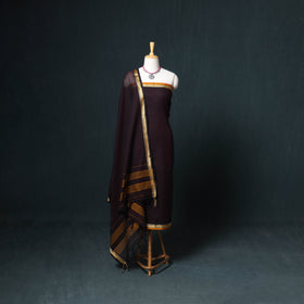 Dharwad Mercerised Cotton Plain Thread Border Unstitched Dress Material: Kurta, Bottom & Dupatta 26