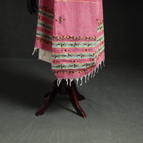 Kantha Hand Embroidered Khes Handwoven Cotton Dupatta 10