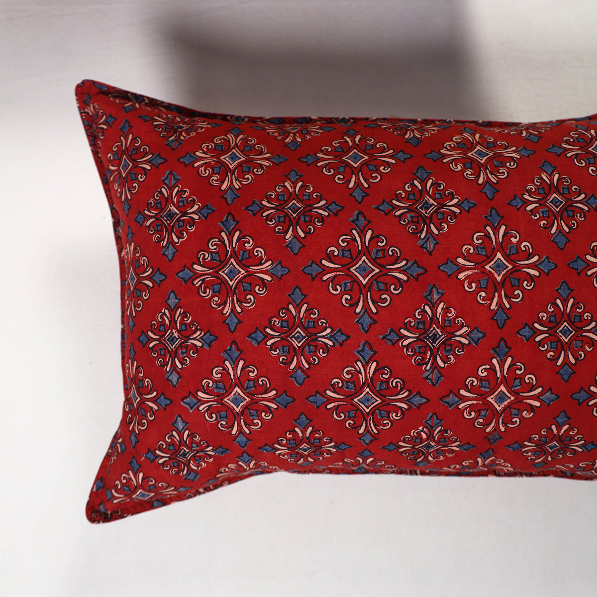 Red - ajrakh hand block print pillow covers (set of 2) 159