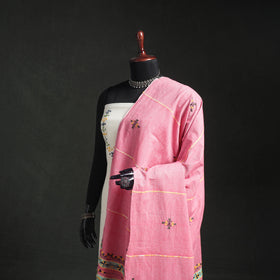 Kantha Hand Embroidered Khes Handwoven Cotton Dupatta 10