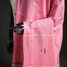Kantha Hand Embroidered Khes Handwoven Cotton Dupatta 10