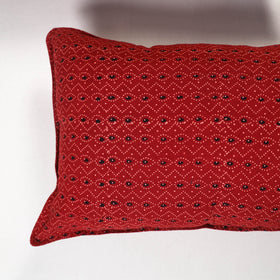 Red - ajrakh hand block print pillow covers (set of 2) 160