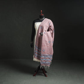 Kantha Hand Embroidered Khes Handwoven Cotton Dupatta 12