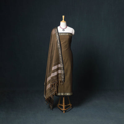 Dharwad Mercerised Cotton Plain Thread Border Unstitched Dress Material: Kurta, Bottom & Dupatta 29