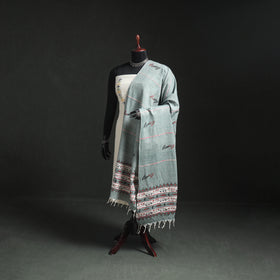 Kantha Hand Embroidered Khes Handwoven Cotton Dupatta 13