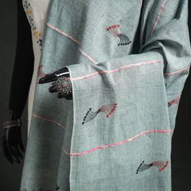 Kantha Hand Embroidered Khes Handwoven Cotton Dupatta 13