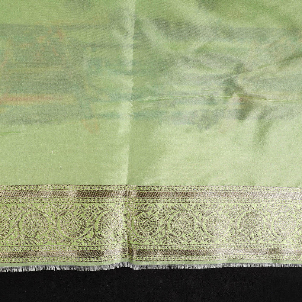 Green - 3pc Weave Silk Paithani Dress Material 06