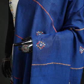 Kantha Hand Embroidered Khes Handwoven Cotton Dupatta 14