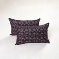 Black - ajrakh hand block print pillow covers (set of 2)