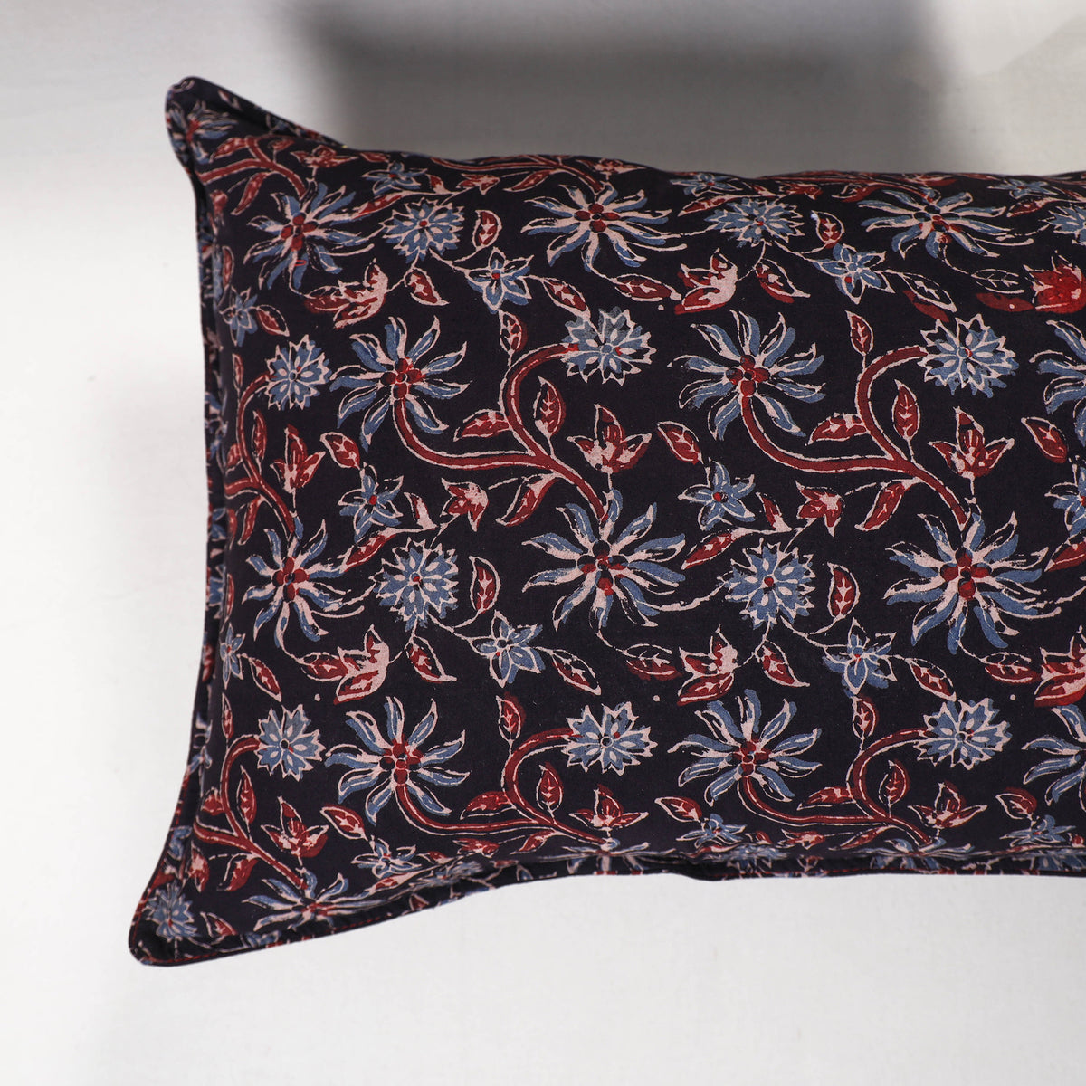 Black - ajrakh hand block print pillow covers (set of 2)