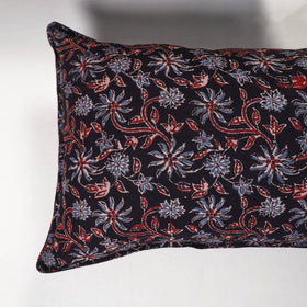 Black - ajrakh hand block print pillow covers (set of 2)