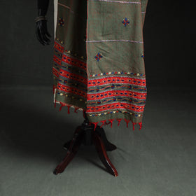 Kantha Hand Embroidered Khes Handwoven Cotton Dupatta 15