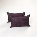 Black - ajrakh hand block print pillow covers (set of 2)