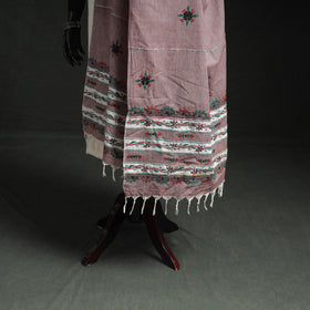 Kantha Hand Embroidered Khes Handwoven Cotton Dupatta 17