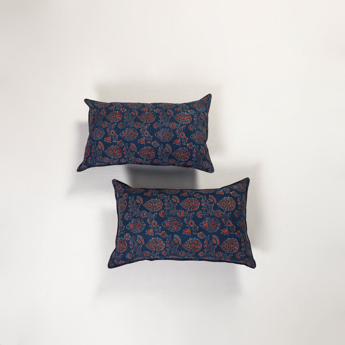 Blue - ajrakh hand block print pillow covers (set of 2) 165