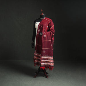 Kantha Hand Embroidered Khes Handwoven Cotton Dupatta 18
