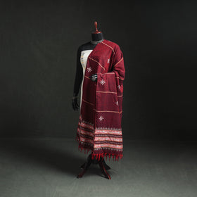Kantha Hand Embroidered Khes Handwoven Cotton Dupatta 18