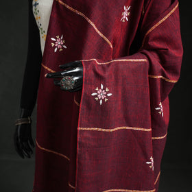 Kantha Hand Embroidered Khes Handwoven Cotton Dupatta 18