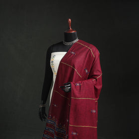 Kantha Hand Embroidered Khes Handwoven Cotton Dupatta 19