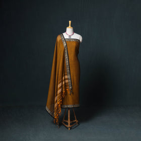 Dharwad Mercerised Cotton Plain Thread Border Unstitched Dress Material: Kurta, Bottom & Dupatta 32