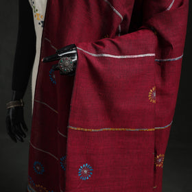 Kantha Hand Embroidered Khes Handwoven Cotton Dupatta 20