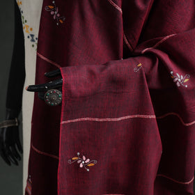 Kantha Hand Embroidered Khes Handwoven Cotton Dupatta 22