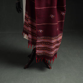 Kantha Hand Embroidered Khes Handwoven Cotton Dupatta 22
