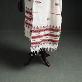 Kantha Hand Embroidered Khes Handwoven Cotton Dupatta 24