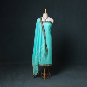 Dharwad Mercerised Cotton Plain Thread Border Unstitched Dress Material: Kurta, Bottom & Dupatta 35