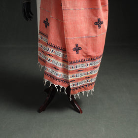 Kantha Hand Embroidered Khes Handwoven Cotton Dupatta 25
