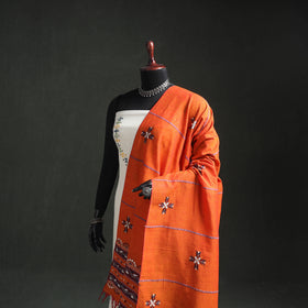 Kantha Hand Embroidered Khes Handwoven Cotton Dupatta 26