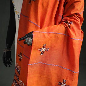 Kantha Hand Embroidered Khes Handwoven Cotton Dupatta 26