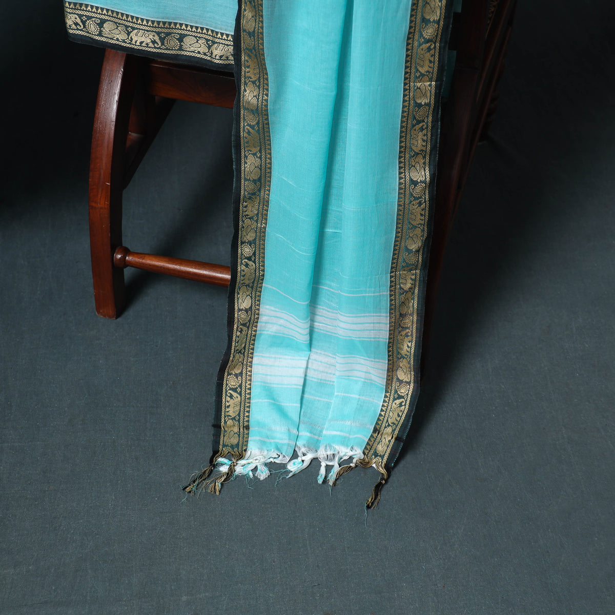 Dharwad Mercerised Cotton Plain Thread Border Unstitched Dress Material: Kurta, Bottom & Dupatta 35