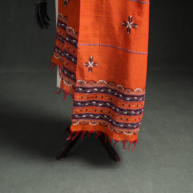 Kantha Hand Embroidered Khes Handwoven Cotton Dupatta 26