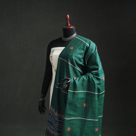 Kantha Hand Embroidered Khes Handwoven Cotton Dupatta 27