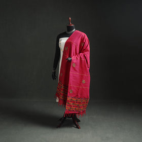 Kantha Hand Embroidered Khes Handwoven Cotton Dupatta 28