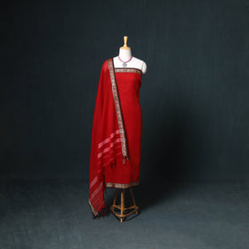 Dharwad Mercerised Cotton Plain Thread Border Unstitched Dress Material: Kurta, Bottom & Dupatta 37